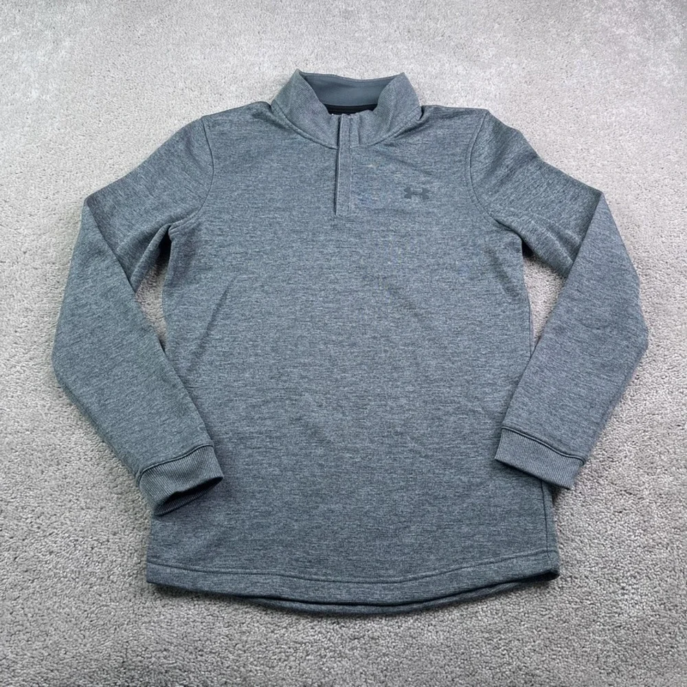 Under Armour Sweater Mens Small Grey Golf Storm Sweaterfleece Zip Pullover